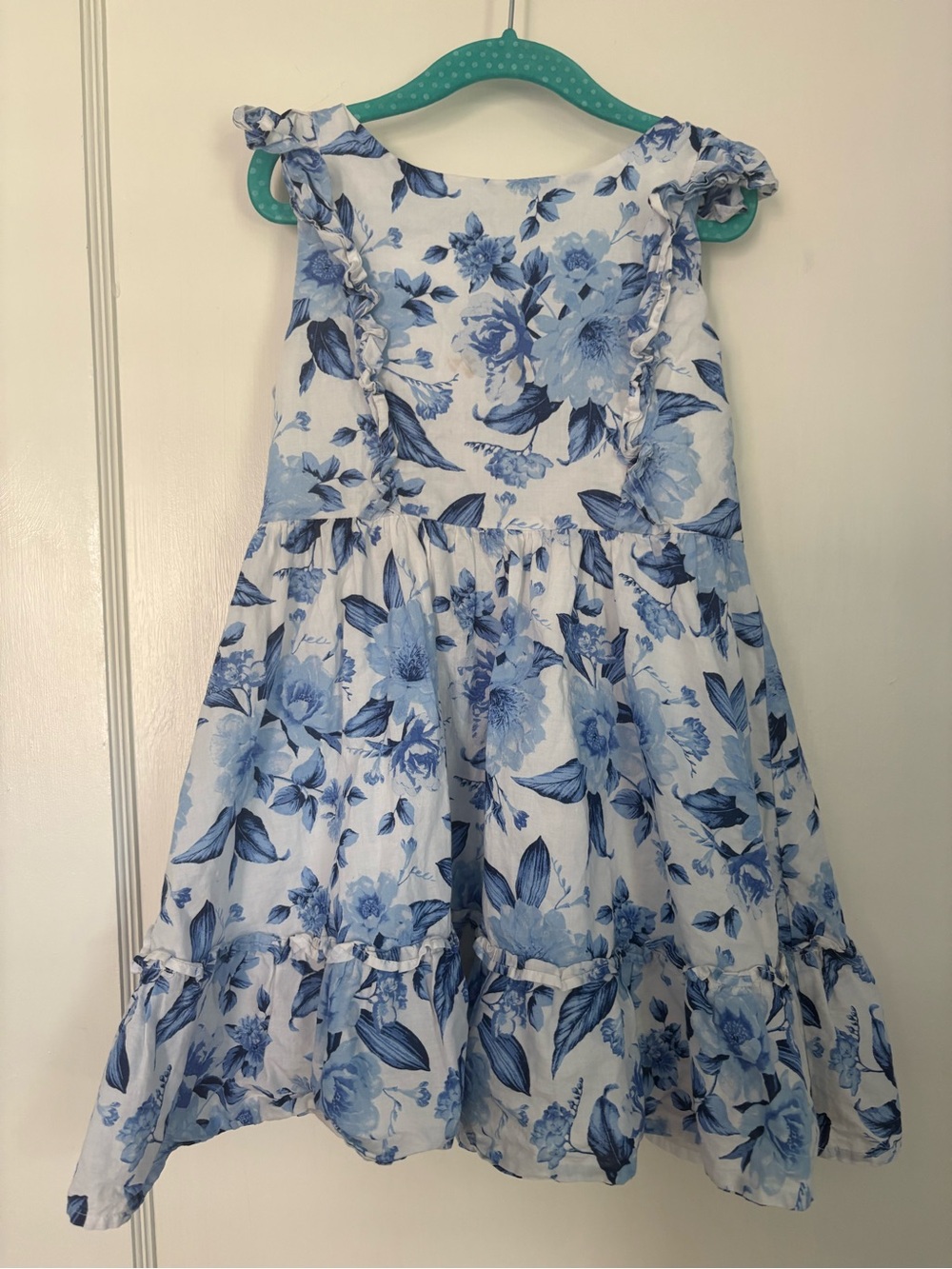 Janie & Jack - Blue Floral Ruffle Sundress 6T